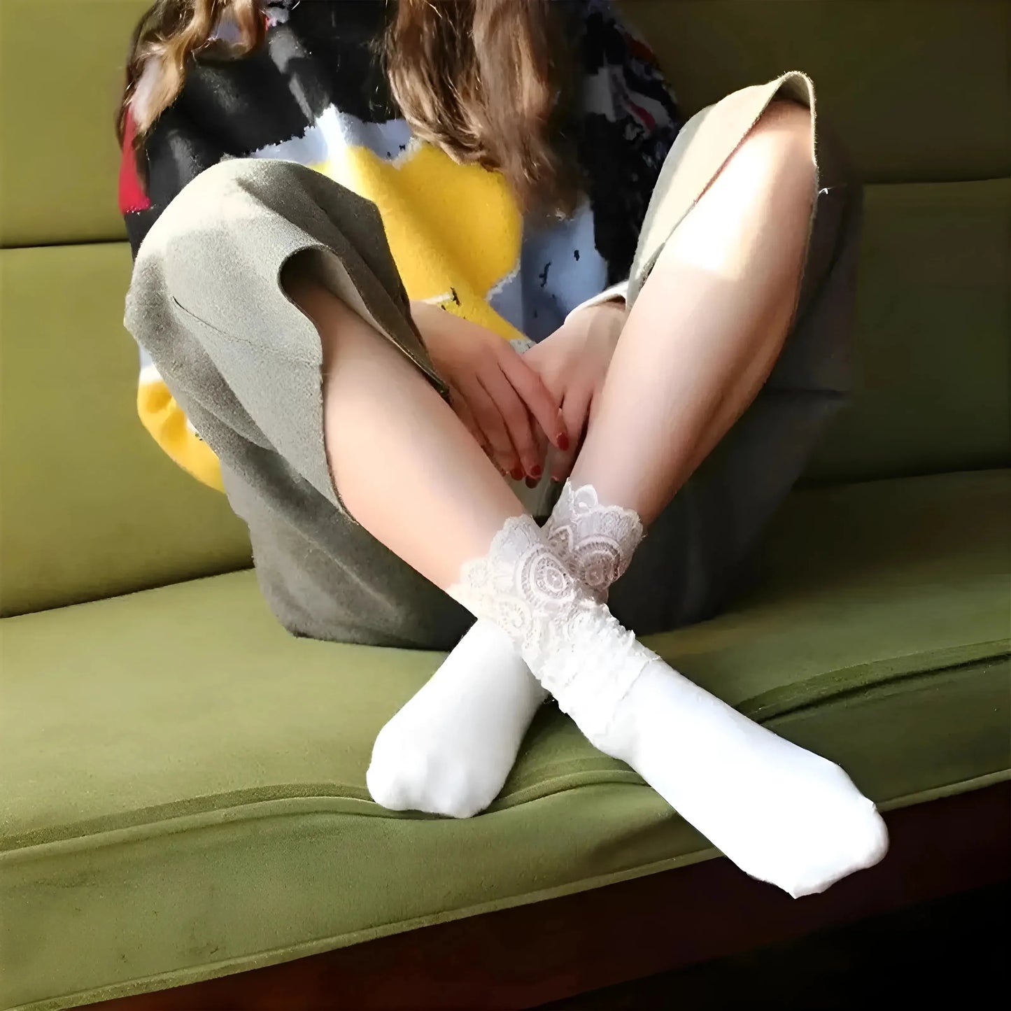 Soft Lace Trim Socks