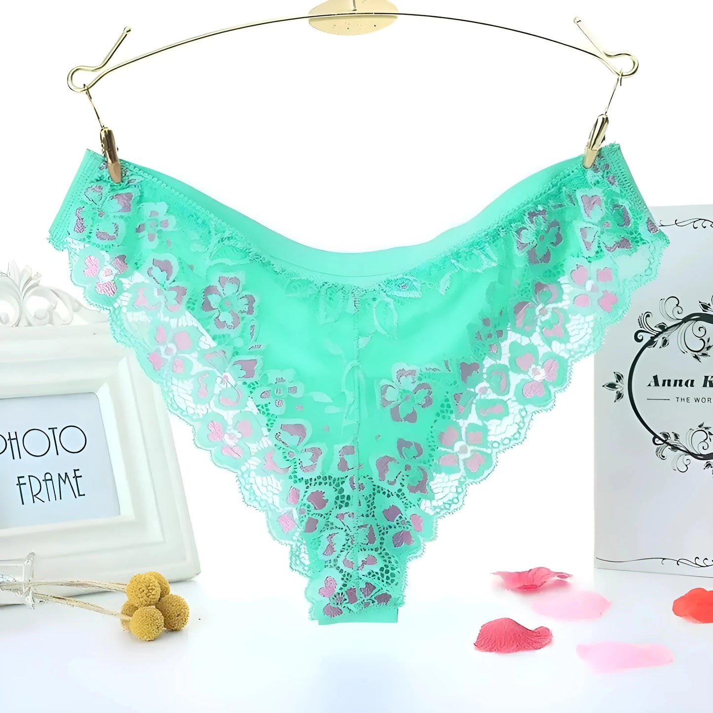 Turquoise Lace-Back Knickers
