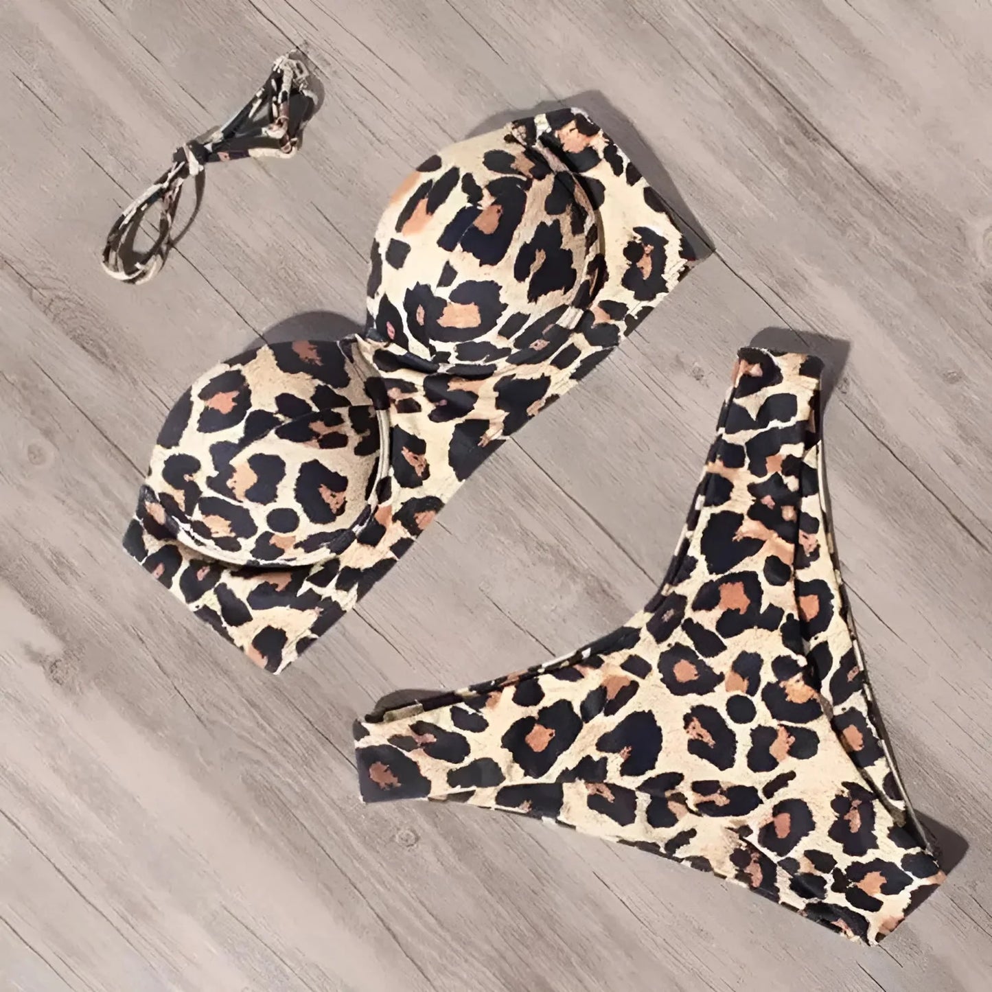 Two-Piece Leopard Print Bikini Set