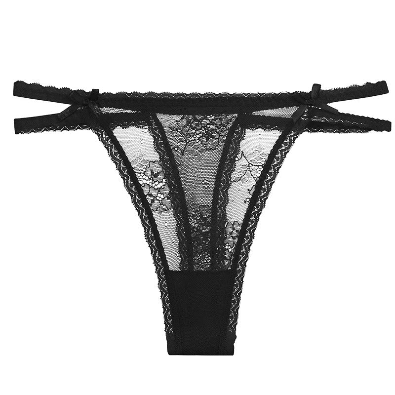 Spitzenstrings mit doppelten Bändern an den Hüften