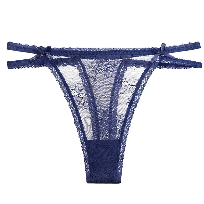 Spitzenstrings mit doppelten Bändern an den Hüften