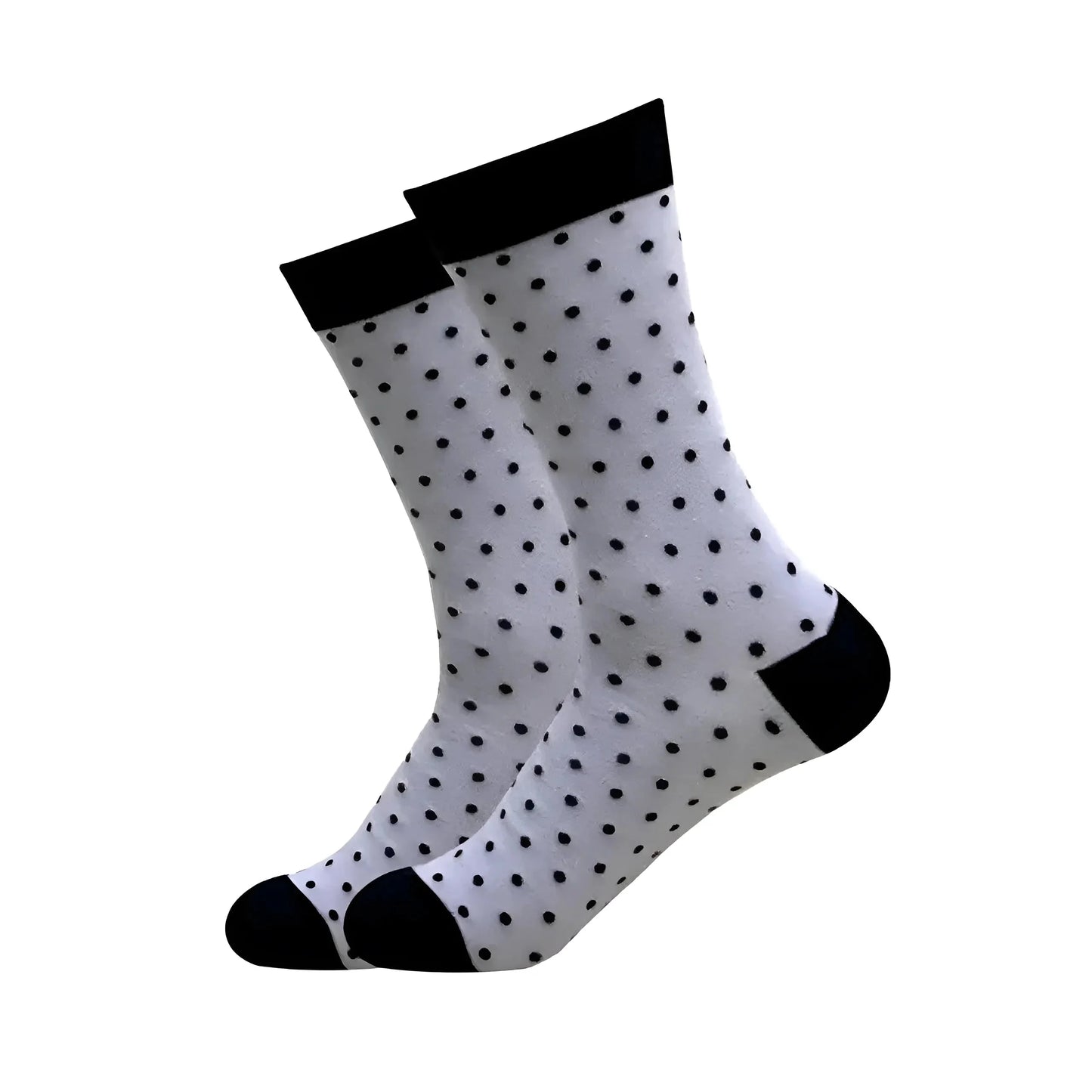 White-Black Men's Long Socks in Colourful Patterns