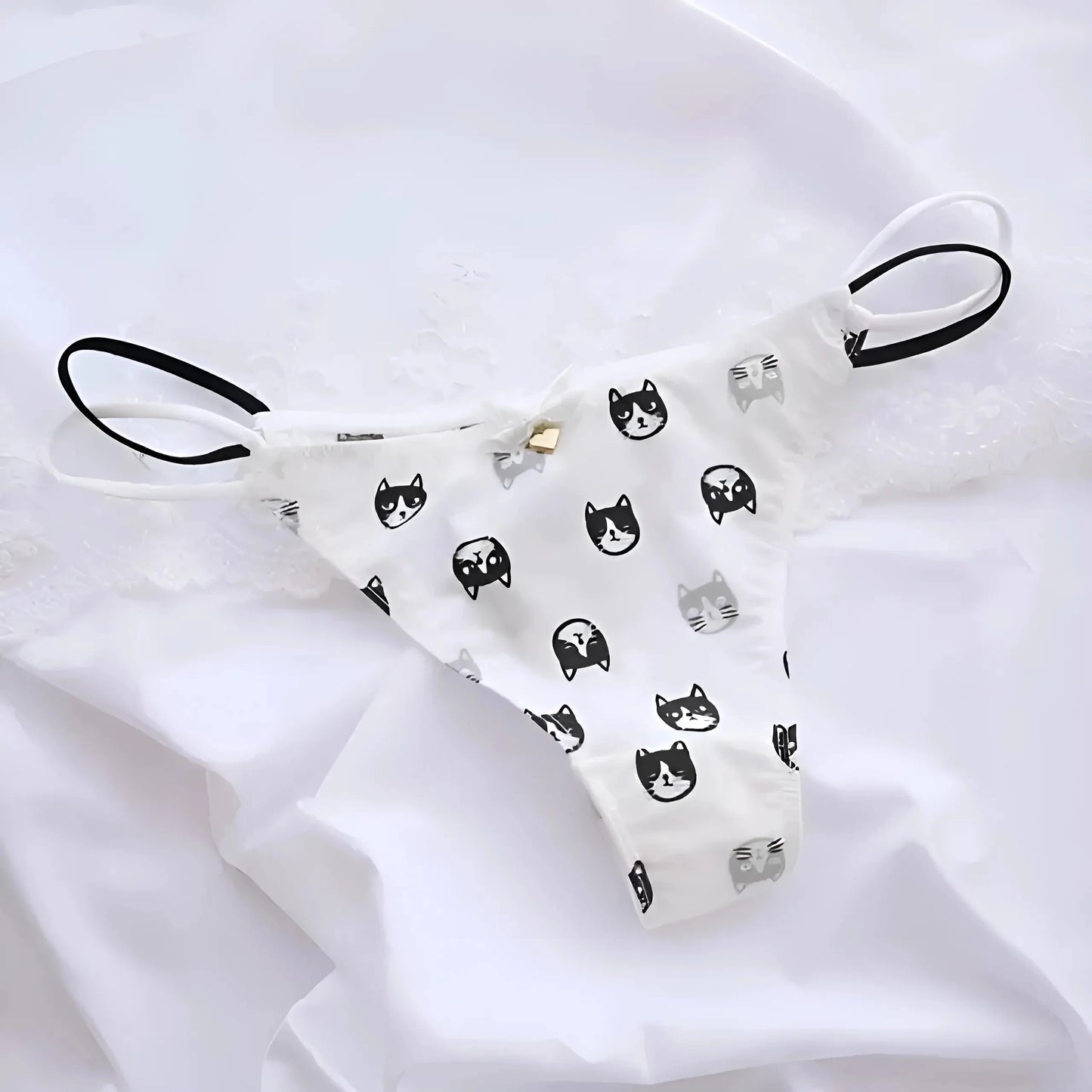 White-Black Women's Strappy Thong