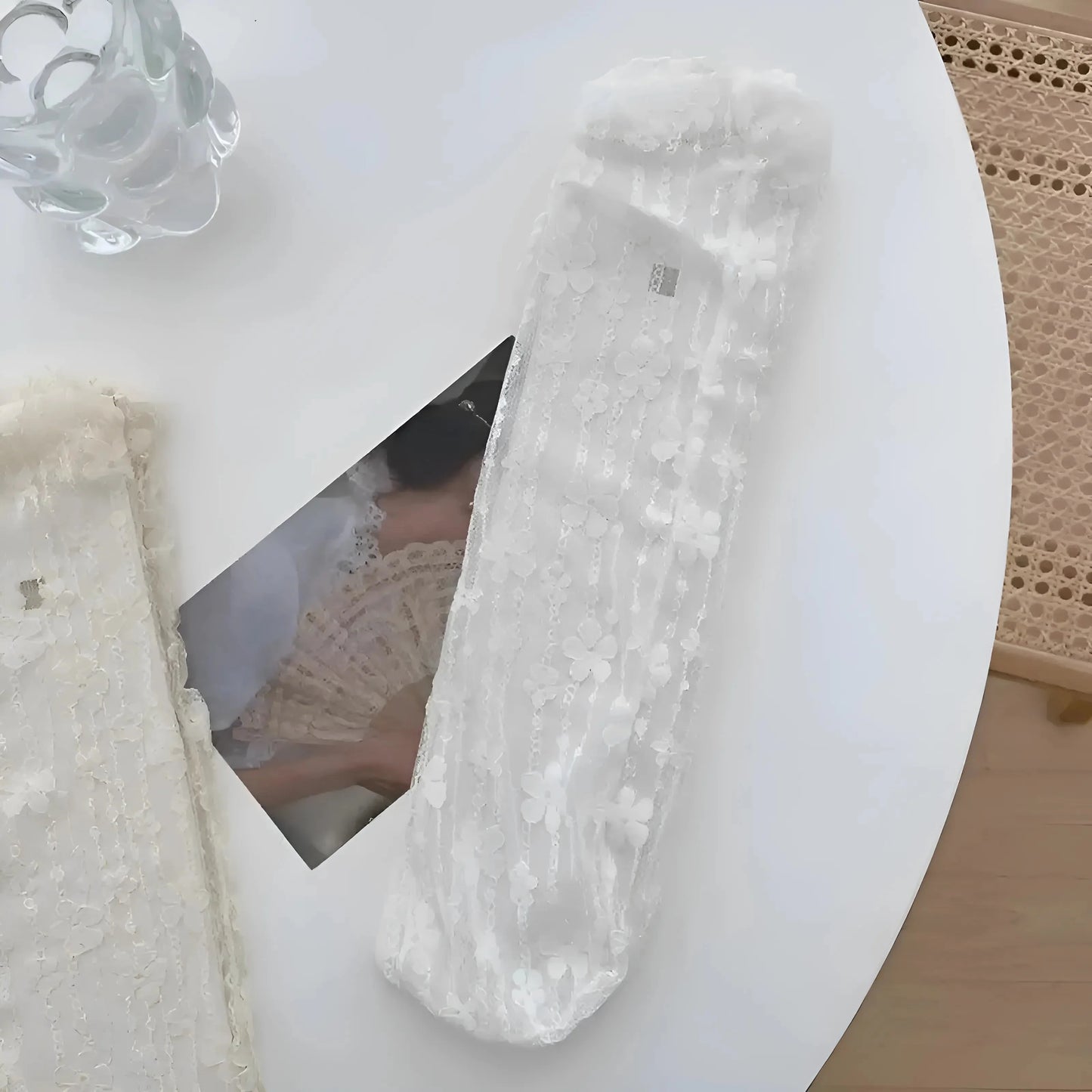 White Lace Floral Socks