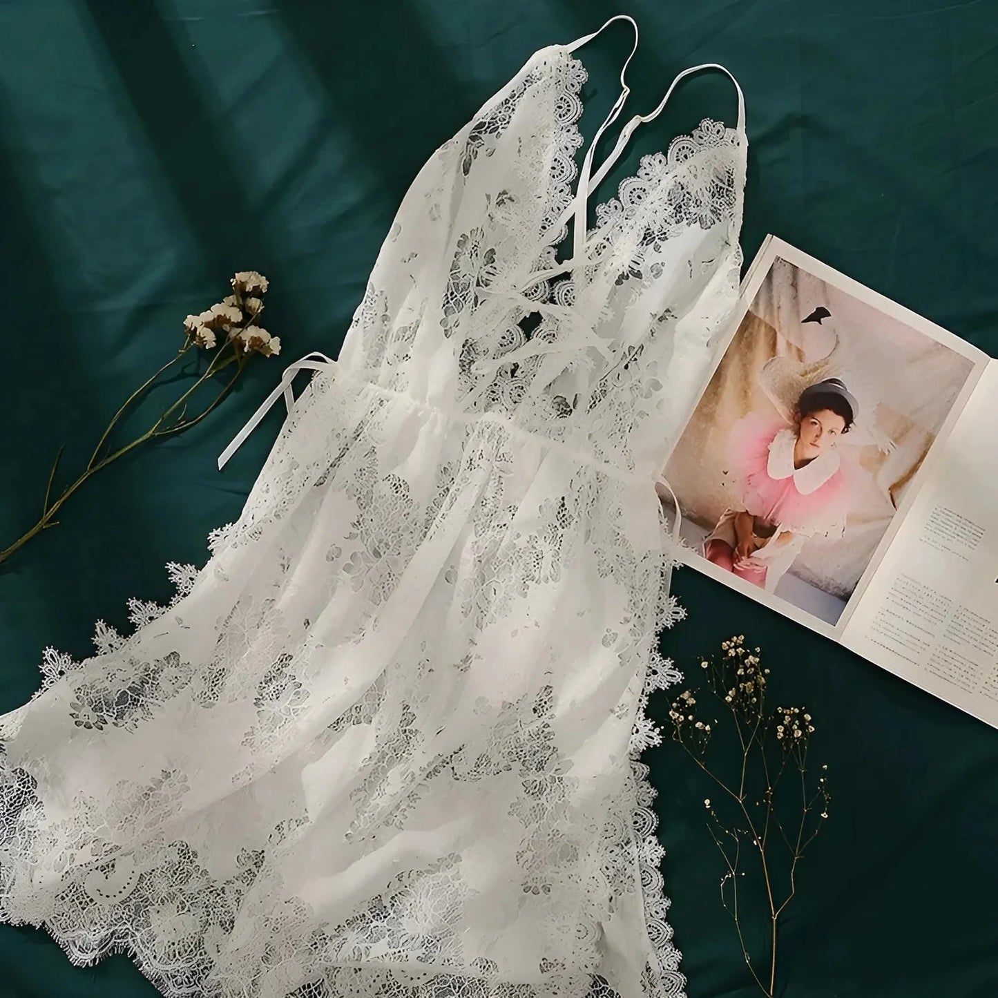 White Nightdress with Neckline