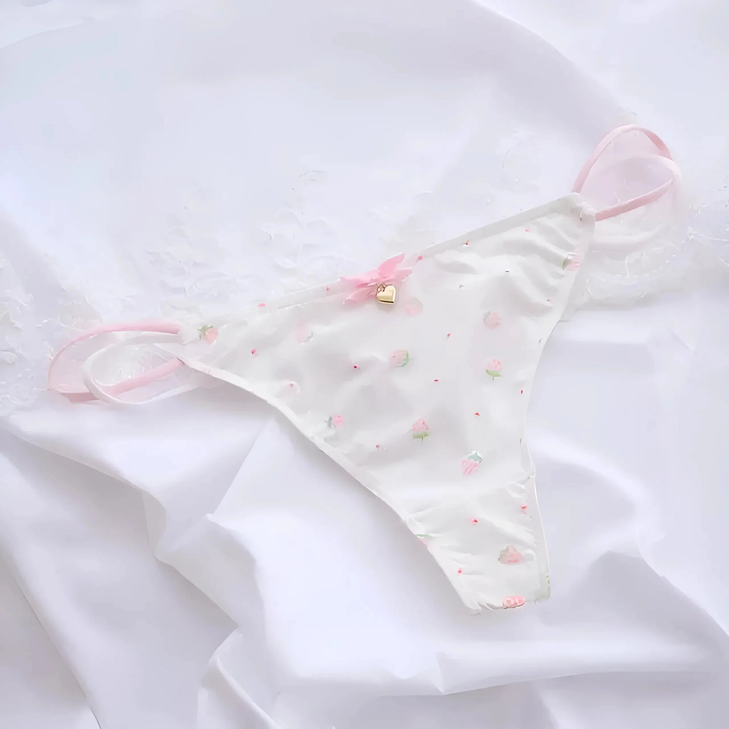 White-Pink Women's Strappy Thong