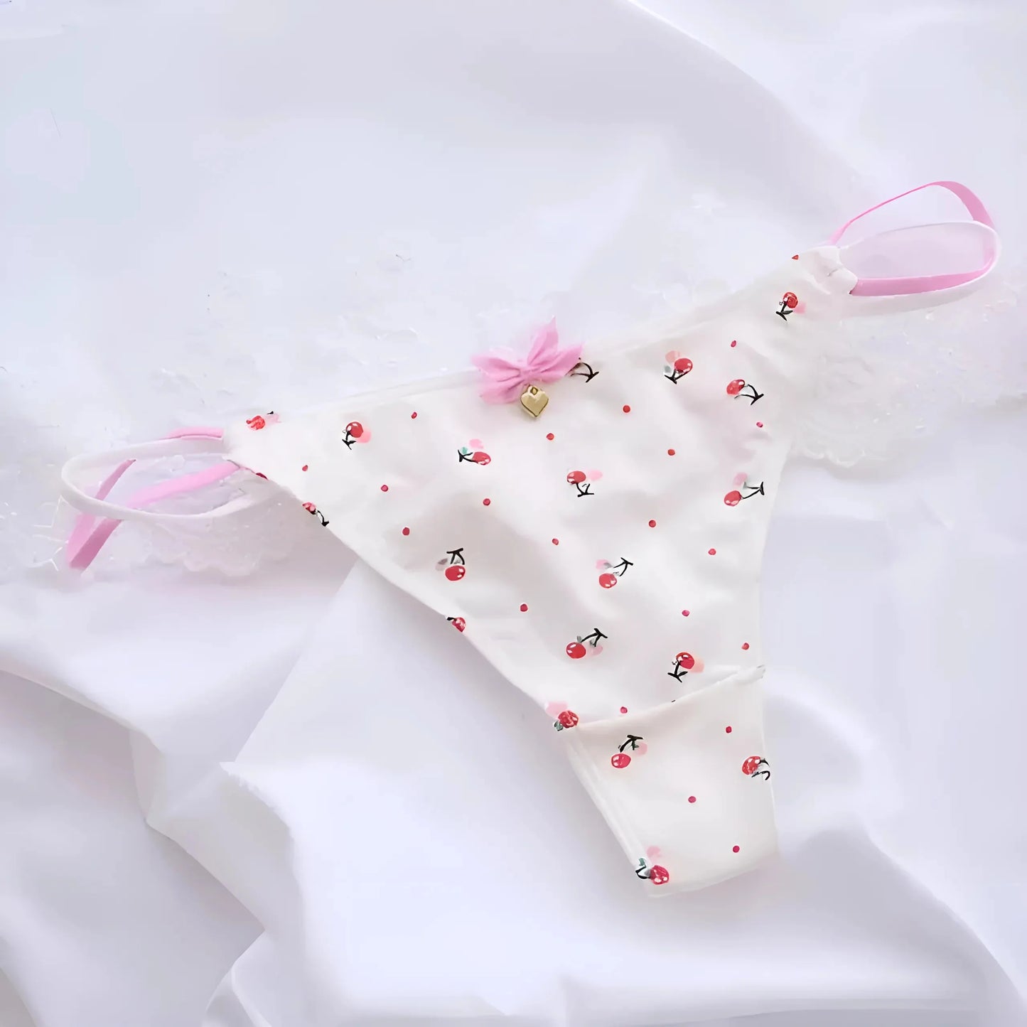 White-Red Women's Strappy Thong