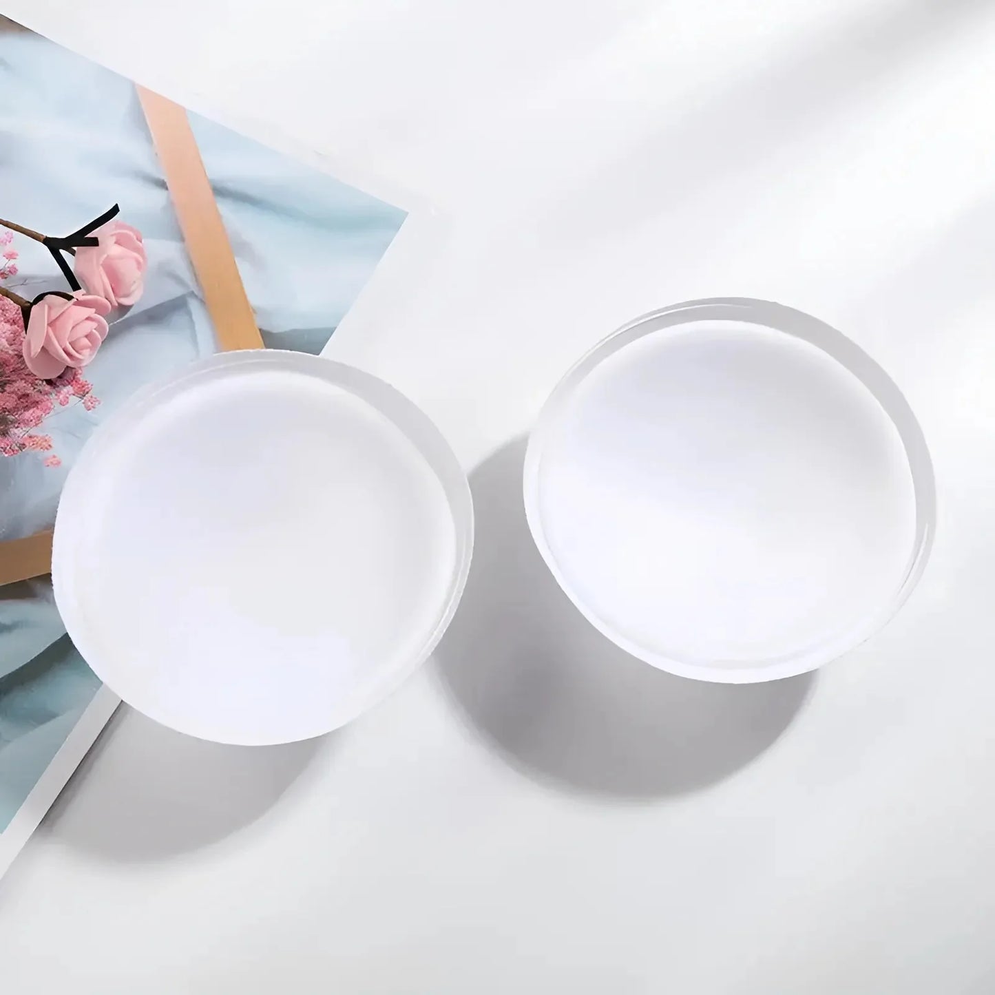 White Round Fabric Bra Inserts