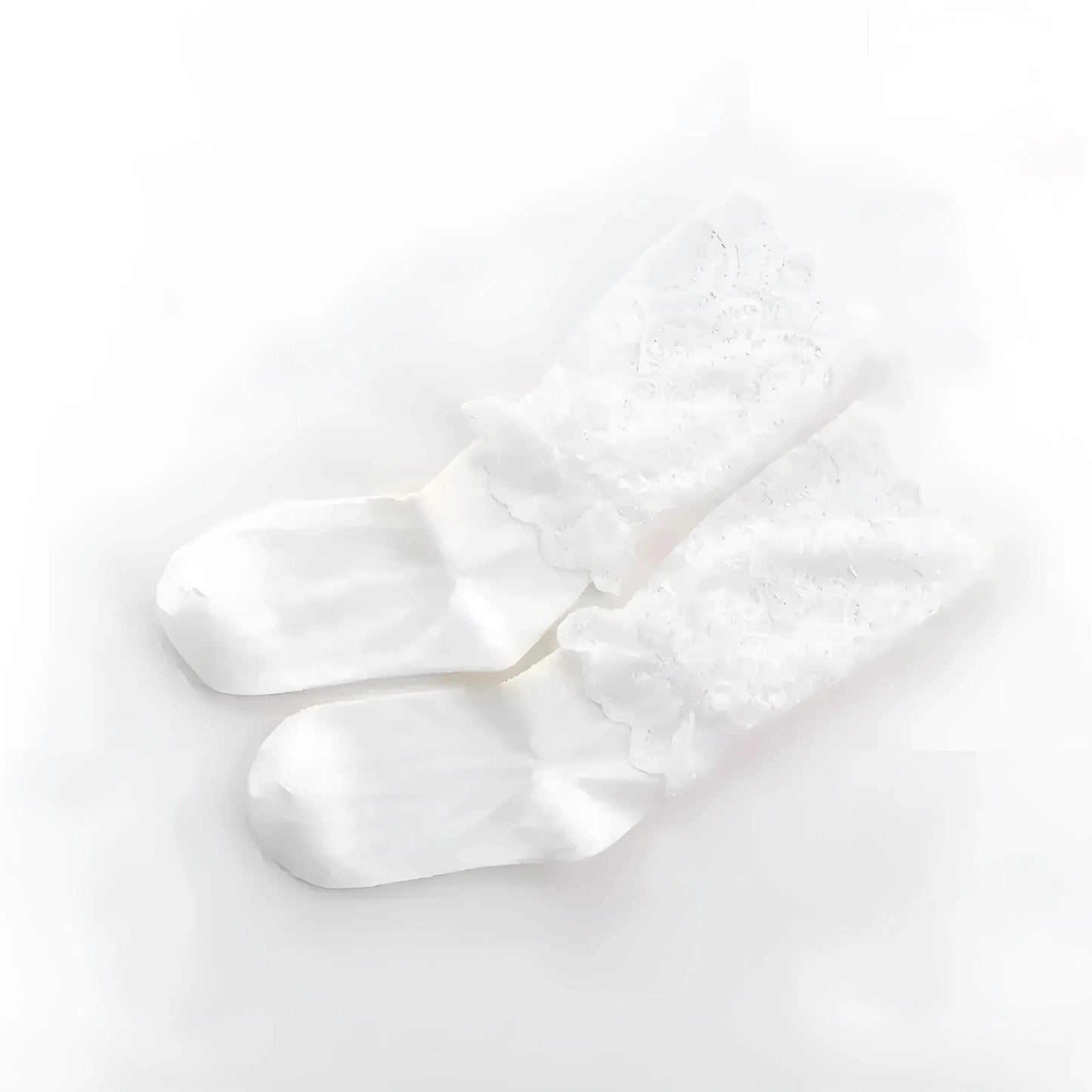 White Soft Lace Trim Socks
