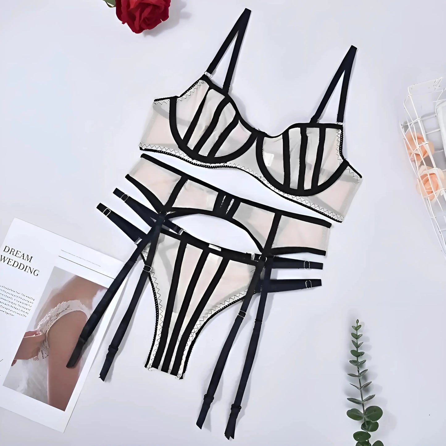 White Transparent Lingerie Set