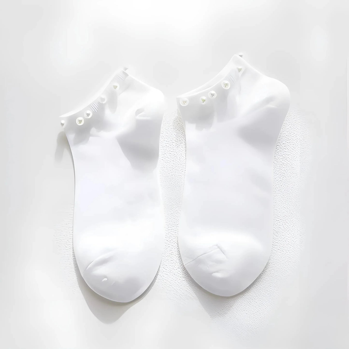 White Women's Pearl Embellished Socks