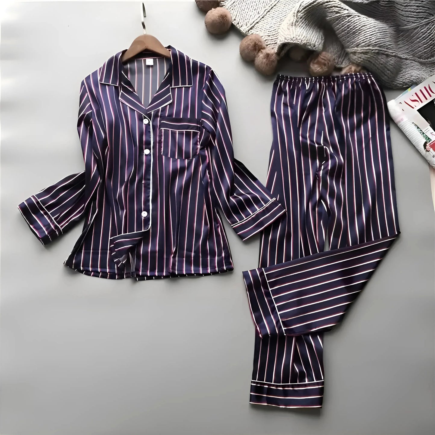 Women's Vertical Stripe Pyjamas
