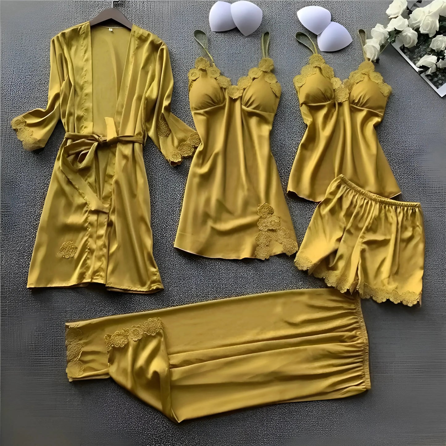 Yellow Five-Piece Sleep Set