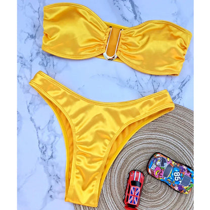 Bikini ohne Träger mit verstellbaren Polstern