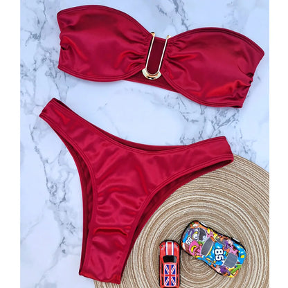 Bikini ohne Träger mit verstellbaren Polstern
