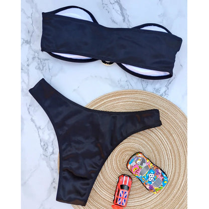 Bikini ohne Träger mit verstellbaren Polstern