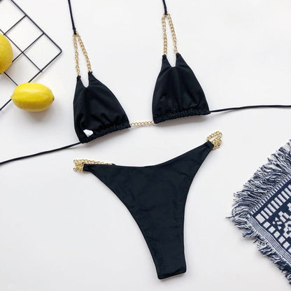 Bikini mit Ketten-Trägern