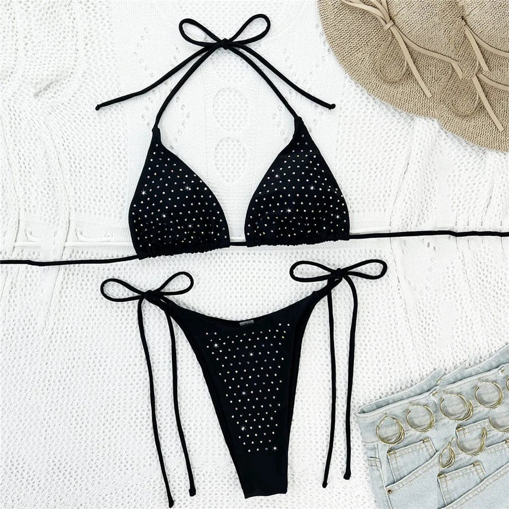 Bikini mit dekorativen Diamanten