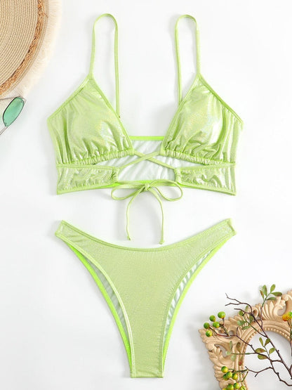 Bikini-Set aus glitzerndem Material
