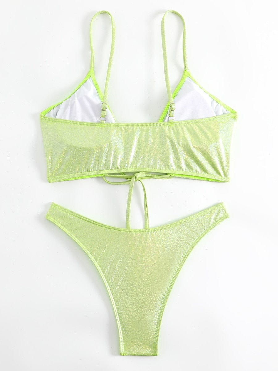 Bikini-Set aus glitzerndem Material