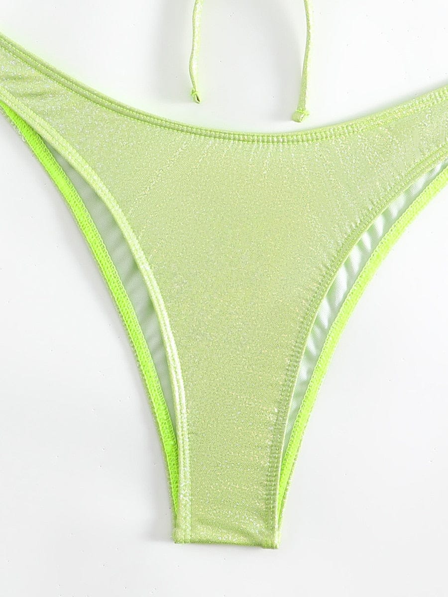 Bikini-Set aus glitzerndem Material