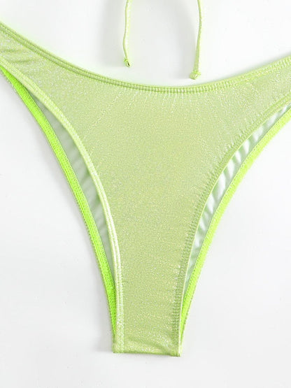 Bikini-Set aus glitzerndem Material