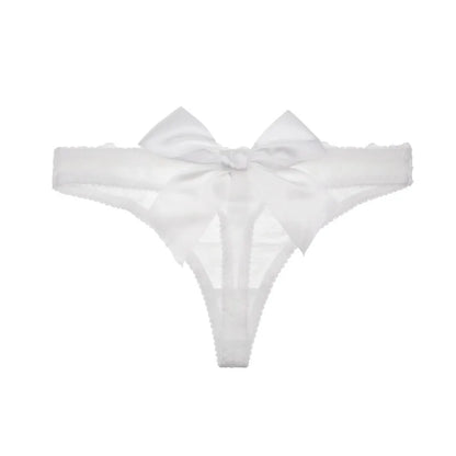 Spitzenstrings mit großer Satinschleife