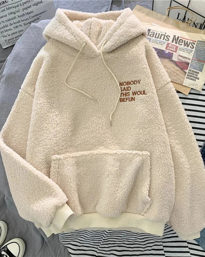 Flauschiger Oversize-Hoodie mit Kapuze