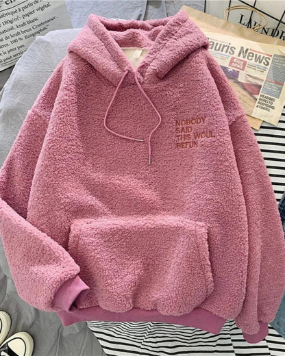 Flauschiger Oversize-Hoodie mit Kapuze