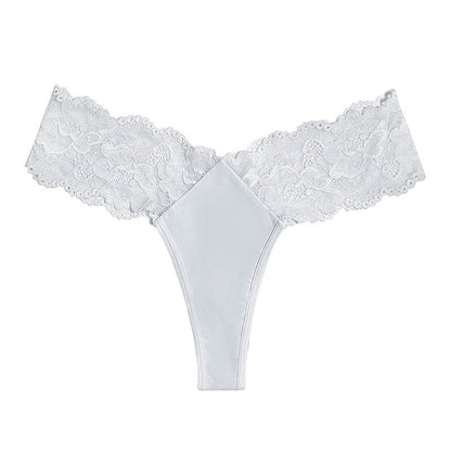 Satinstrings mit Spitzeneinsätzen
