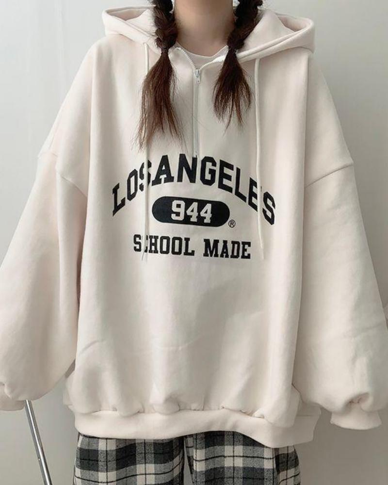 Lockeres Oversize-Sweatshirt mit dem Aufdruck Los Angeles