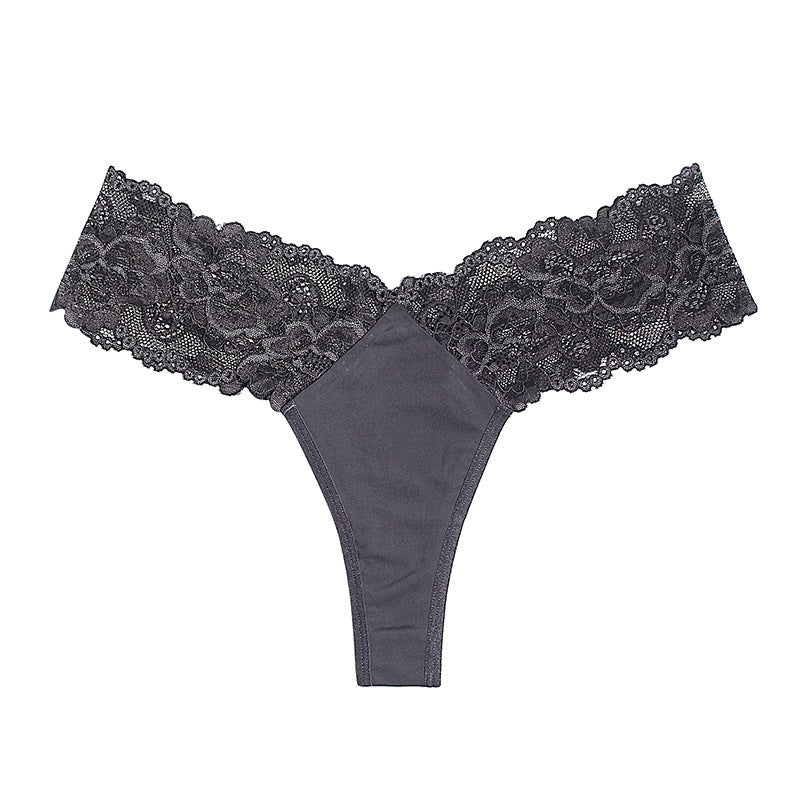 Satinstrings mit Spitzeneinsätzen