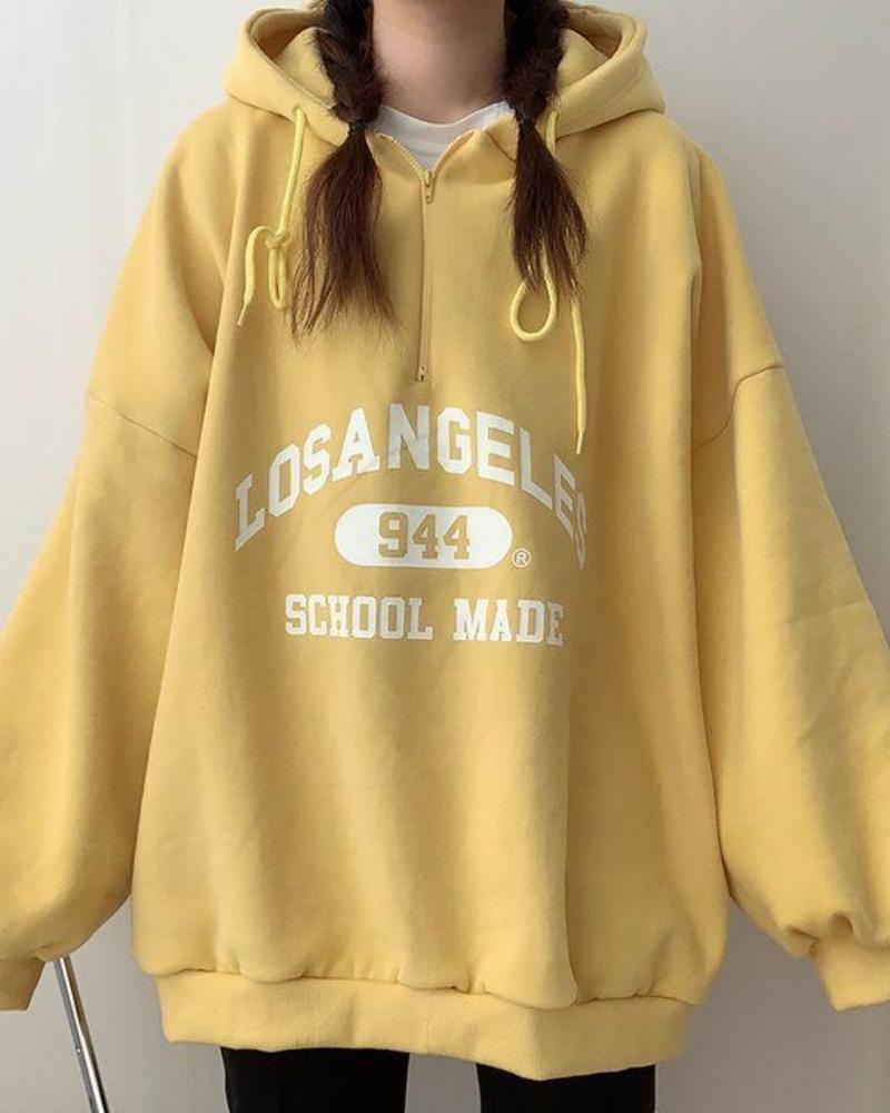 Lockeres Oversize-Sweatshirt mit dem Aufdruck Los Angeles