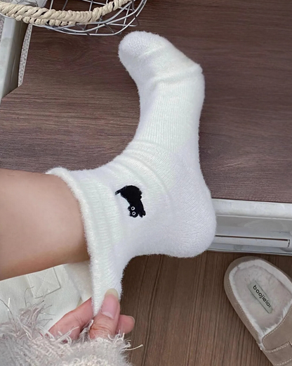 Warme flauschige Socken mit Kätzchen