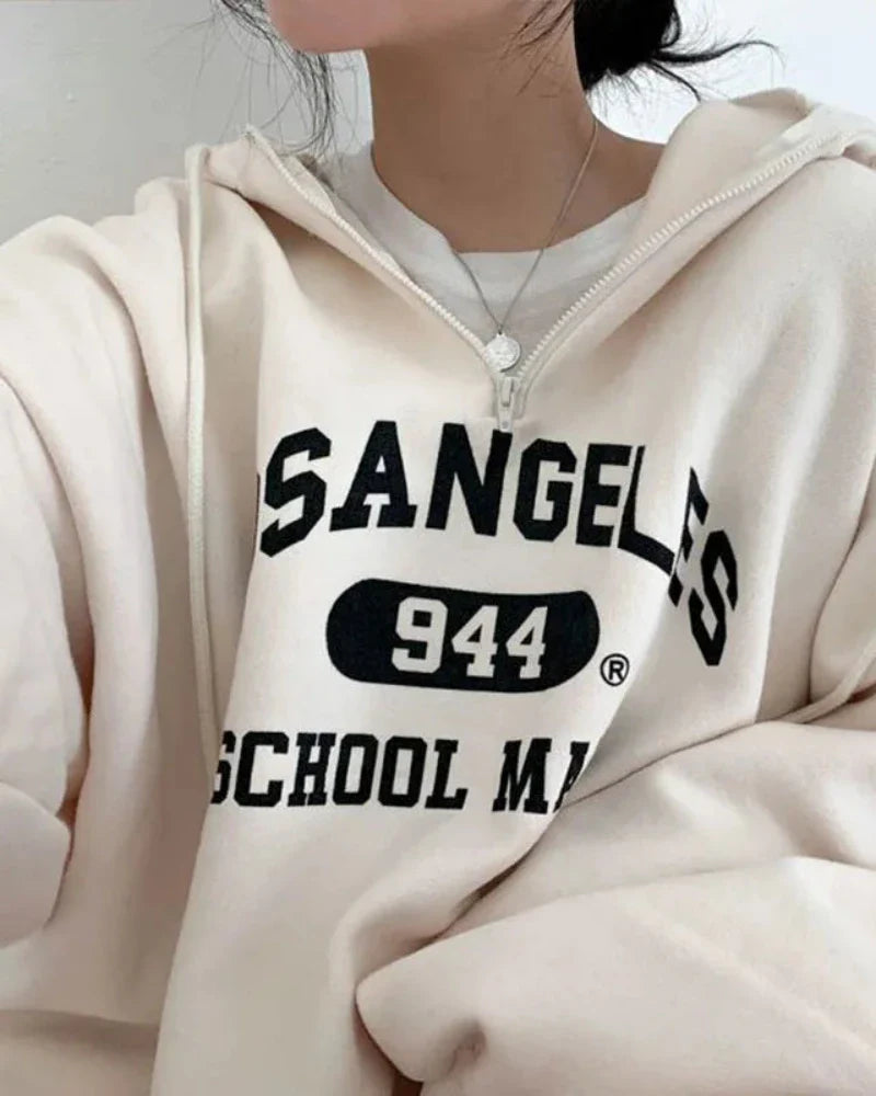 Lockeres Oversize-Sweatshirt mit dem Aufdruck Los Angeles