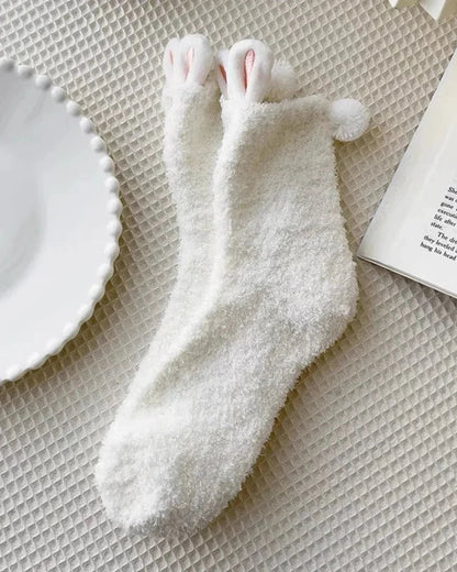 Flauschige Hasen-Socken