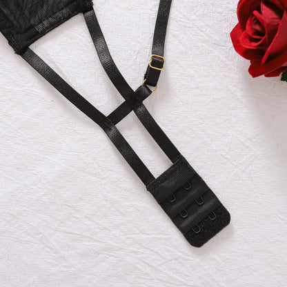 Komplettset aus durchscheinendem Spitzenmaterial