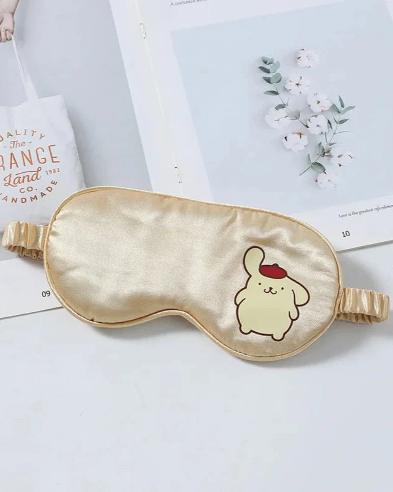 Satin Schlafmaske mit Plüschfigur