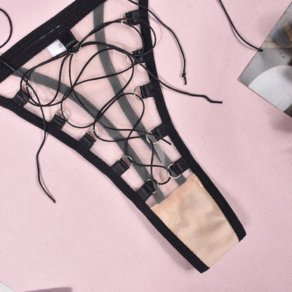 Komplettset aus durchscheinendem Netzmaterial