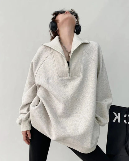 Lockere Oversize-Jacke mit Reißverschluss