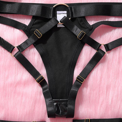 Latex-Unterwäsche-Set mit vorne zu schließendem BH