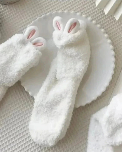 Flauschige Hasen-Socken