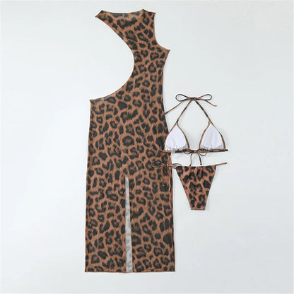 Badeanzug mit langem Maxikleid aus Netz.