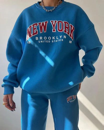 Lockerer Oversize-Pullover mit dem Aufdruck New York