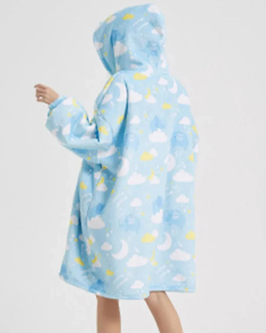Flauschiger Oversize-Kapuzenpullover mit Tasche