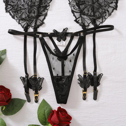 Komplettset aus durchscheinendem Spitzenmaterial