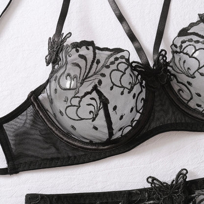 Komplettset aus durchscheinendem Spitzenmaterial