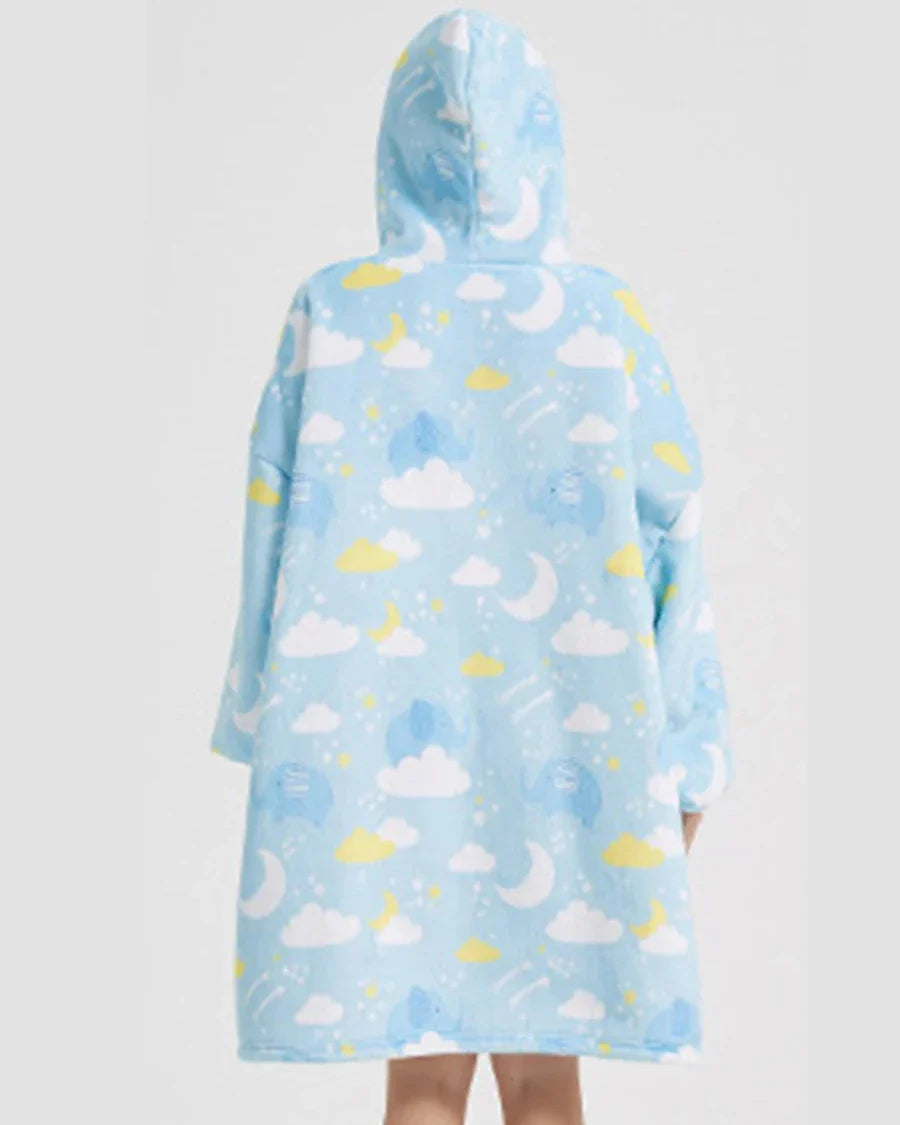 Flauschiger Oversize-Kapuzenpullover mit Tasche
