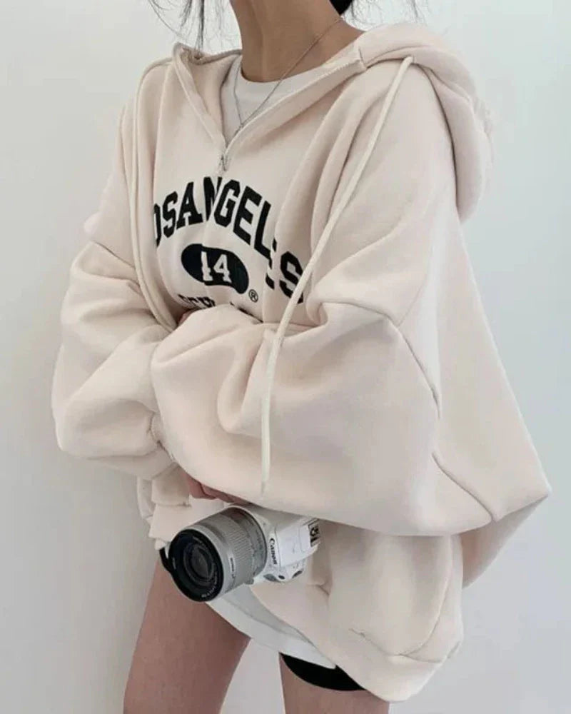 Lockeres Oversize-Sweatshirt mit dem Aufdruck Los Angeles