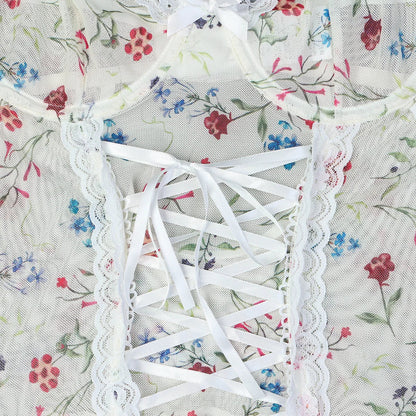 Netzbody mit Blumenmuster